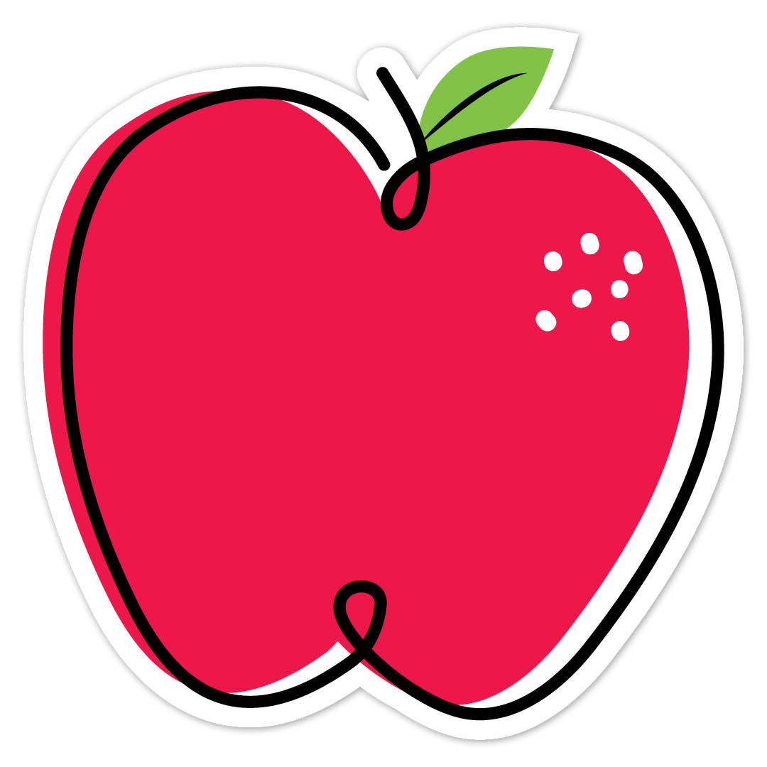 DOODLE APPLE RED (CORE DECOR) 6" DESIGNER CUT-OUTS