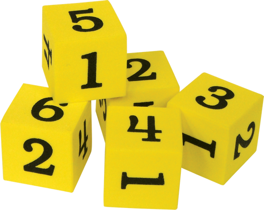 Foam Numbered Dice (1–6)