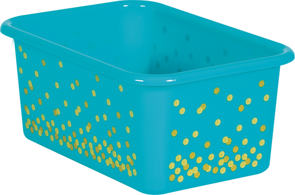 Teal Confetti Storage Bin