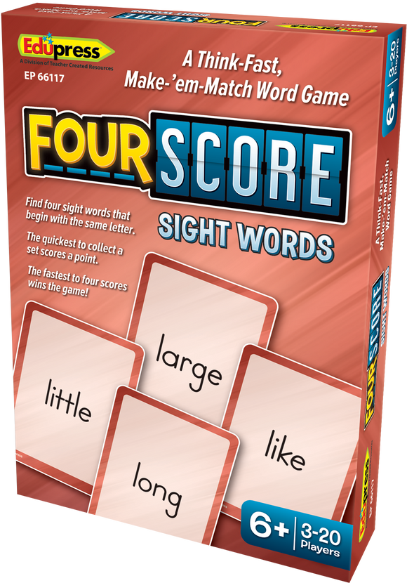 Four Score Card Game: Sight Words