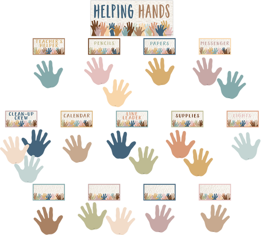 Everyone is Welcome Helping Hands Mini Bulletin Board