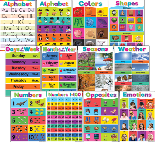 Colorful Early Learning Small Poster Pack