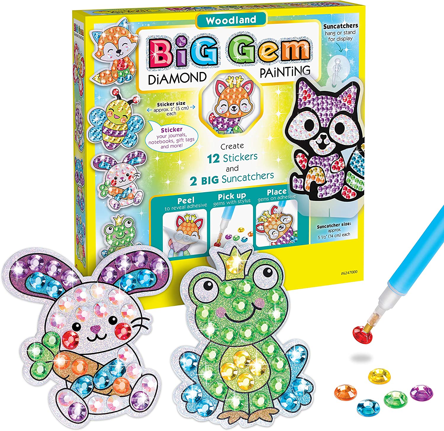 Diamond Gem Art Stickers Kit for Kids, Suncatchers Fun Arts and