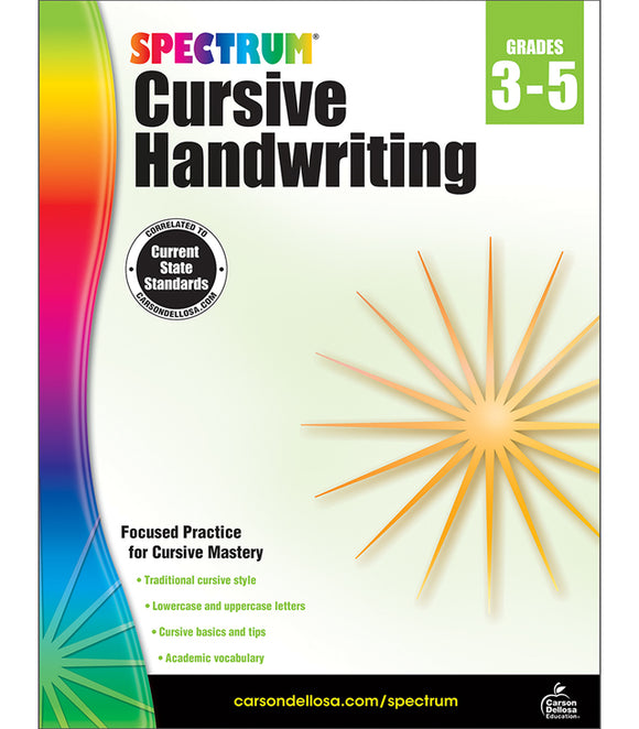 Spectrum Cursive Handwriting Grades 3-5