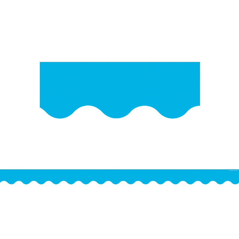 Aqua/Solid Scalloped Border – School Crossing & Toy Station