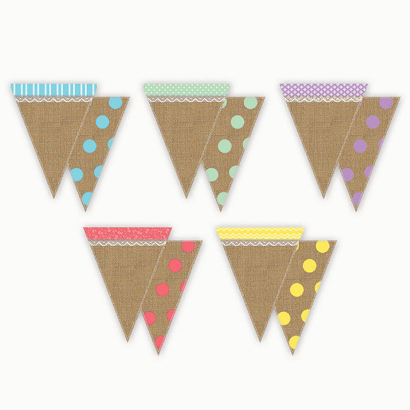 Shabby Chic Pennants with Pizz