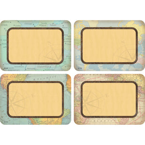 Travel the Map Name Tag Labels
